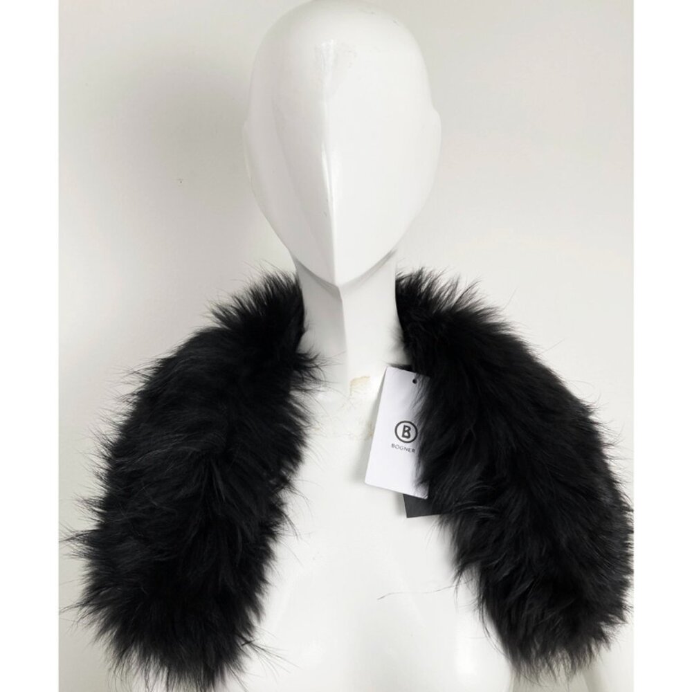 NEW Bogner Saga Furs Finnish Racoon Fur Coat Collar Trim!  Pure Black  Plush
